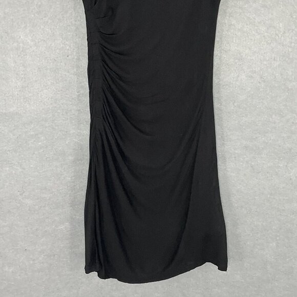 Tahari Dress Women XS Black Cinched Slimming Short Sleeve Stretch Office Evening - Picture 5 of 14